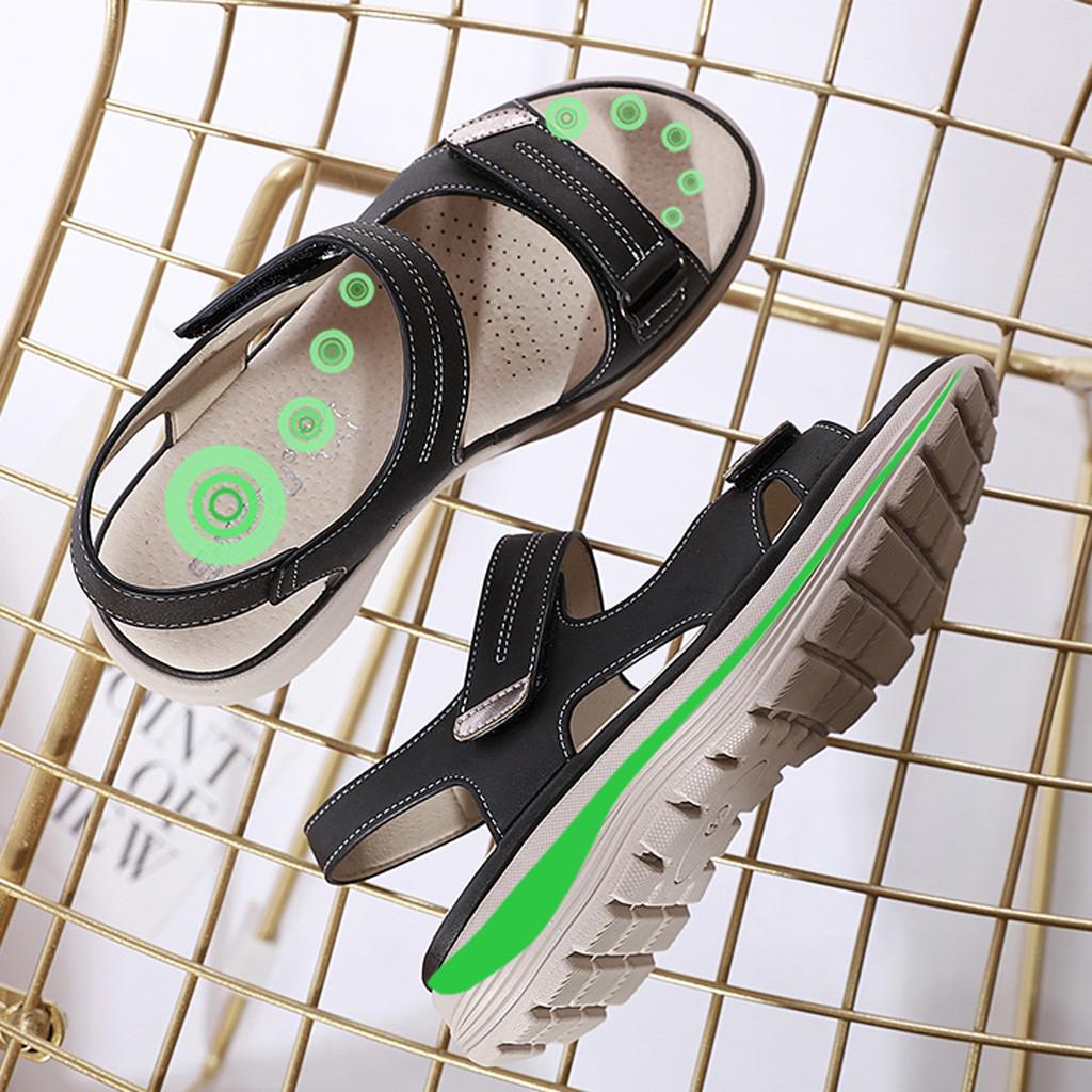 Women'S Sandals Summer Roman Style Open Toed Adhesive Strap Breathable Soft Sole Wedge Sandal For Womens Streetwear Cool Shoes