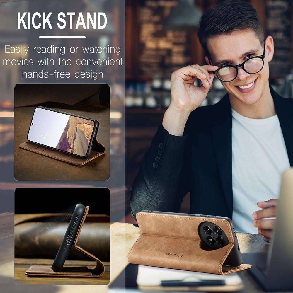 Retro Lommebokdeksel i Lær med Støtte og Flipdeksel for OnePlus 13 12 11 7 Pro 8a 1+11 12 13 Telefondeksel Støtsikkert Anti-fall Kort Kontantlomme