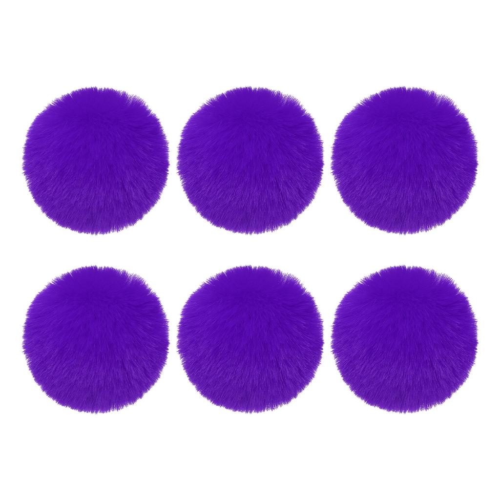 Faux Fur Pom Poms for Hats 6Pcs Fluffy Soft Fur Poms Balls with Elastic Loop for Keychain Knitting Hats DIY Gloves Bag Christmas
