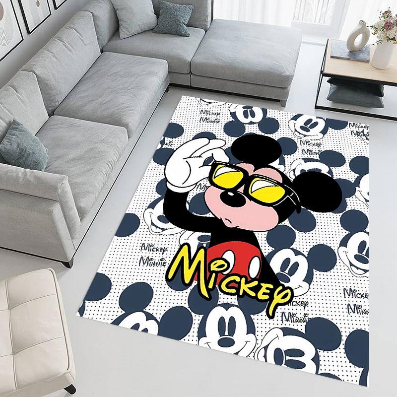 Mickey Mouse cartoon print rug, non-slip and stain-resistant floor protection rug, home décor.