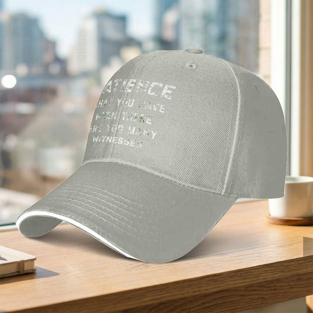 Unisex Adjustable Duckbill Baseball Cap With Patience Letter Print Lightweight Sports Casual Hat For Men Women