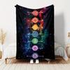 Chakra Multicolor Spiritual Pattern Print Art Blanket - Soft All-Season Multi-Purpose Throw for Sofa, Bed, Travel, Decor & Gift
