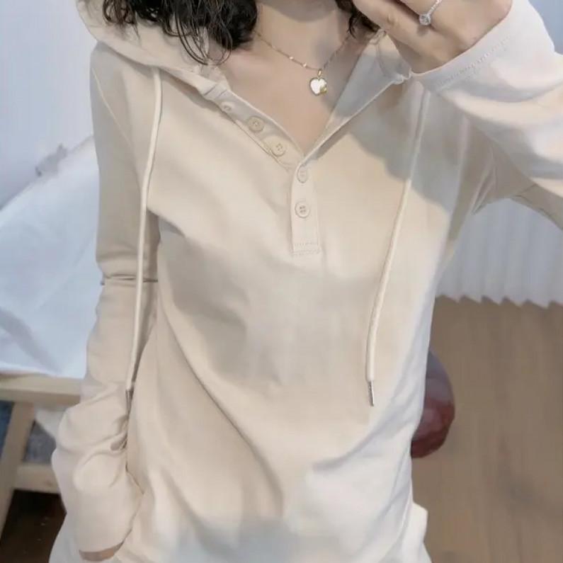 Camiseta Sudadera Minimalista de Manga Larga con Empalmes para Ropa Casual de Ocio