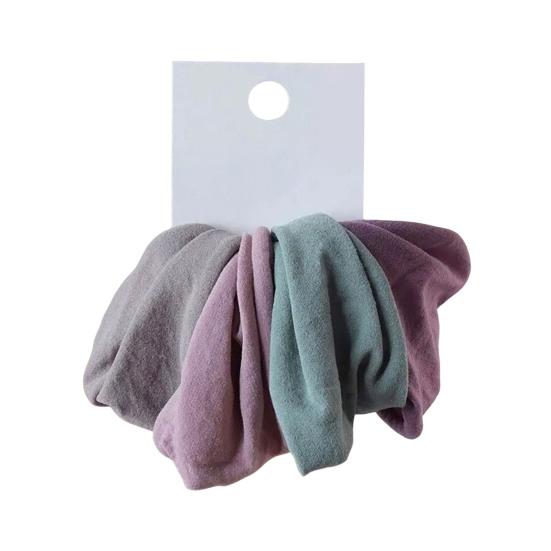 4Pcs Hair Rope Thickened Widened High Elastic Hair Ties Solid Color Ponytail Holders Soft Hair Accessories
