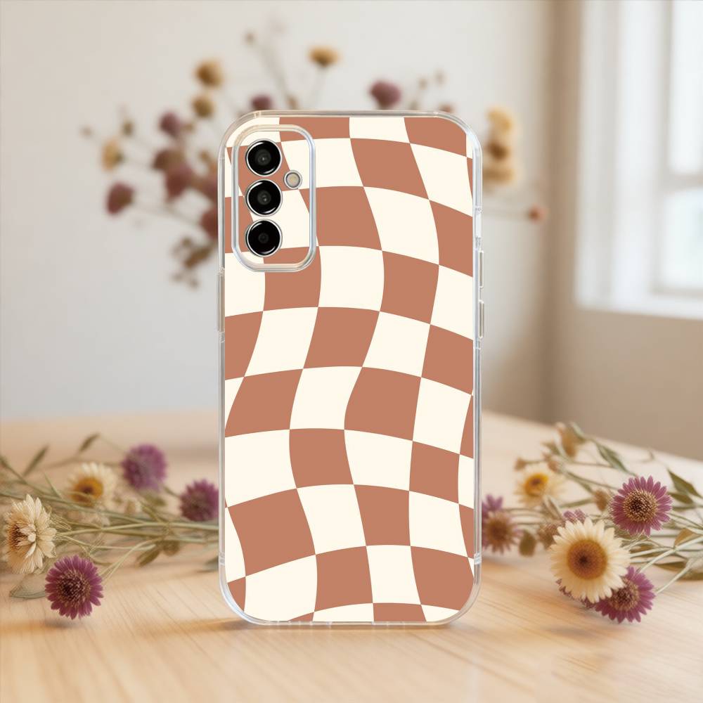 Solid color plaid Phone Case Transparent Silicone Soft For SamsungA10,12,20,21S,30,31,40,50,51,52,70,71