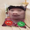 John Pork Is Calling Funny Cushion Cover Silky Short Plush DoubleSided Printed Pillow Case for Sofa All Seasons Home Decor Gift