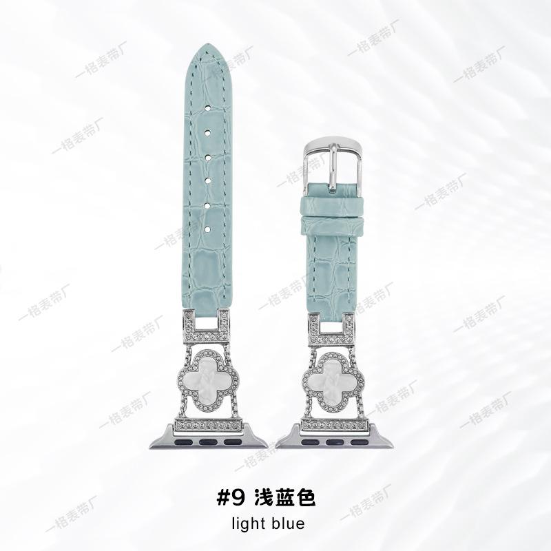 Four-leaf clover leather strap for Apple Watch iwatch 10th generation 98765 watch strap fashion ladies wholesale