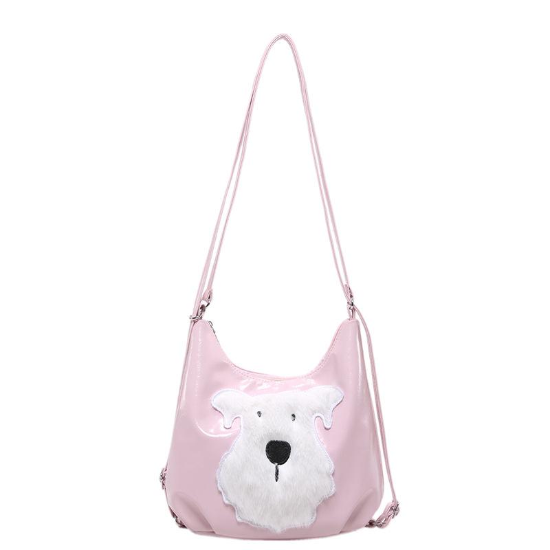 Autumn and Winter Retro Large-capacity Women's Backpack 2024 New Versatile Cute Cartoon Puppy Multi-purpose Shoulder Tote Bag