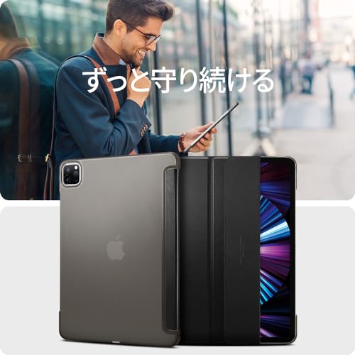 Spigen iPad Pro 11-inch Case (2022/2021) Compatible with 4th/3rd Generation, Lightweight, Tri-Fold Stand, Apple Pencil Compatible, Auto Sleep/Wake, Sm