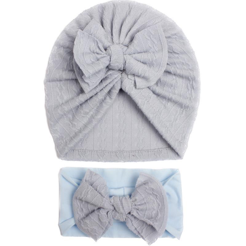 Summer New Baby Jacquard Hat Headband Set, Bow Headband Combination, Girl Cute Hat