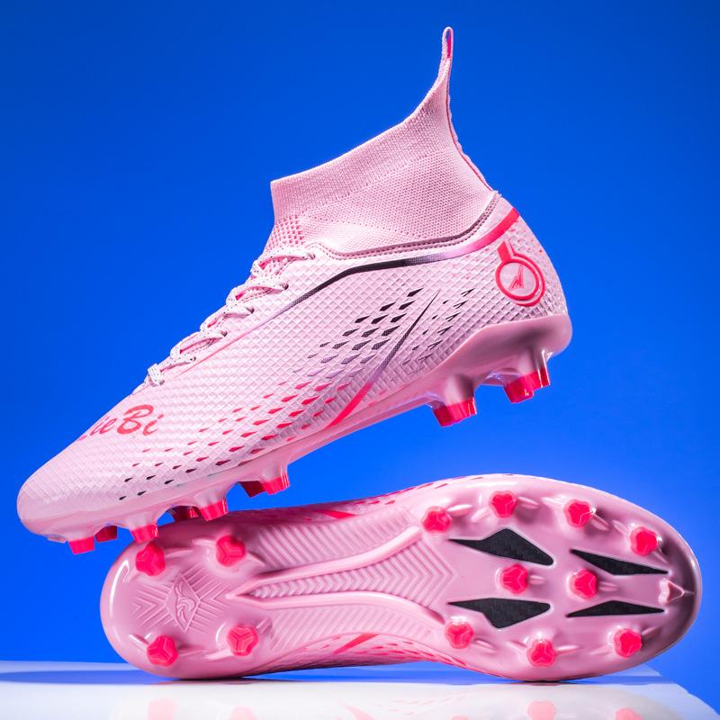 High-top football shoes men's and women's indoor and outdoor broken nail sneakers long nails adult grass children's game training shoes