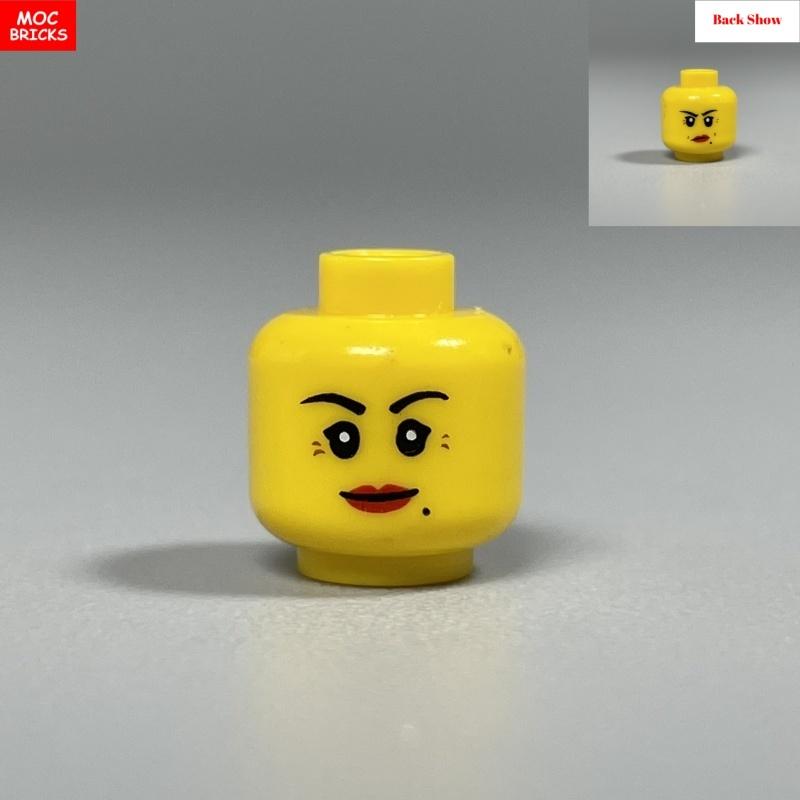 

5 шт. Кубики MOC 2 стороны Выражение лица Старик Женщина Очки Лицо с принтом Голова 4 см Фигурка Кукла Строительные блоки Игрушки Подарки для детей