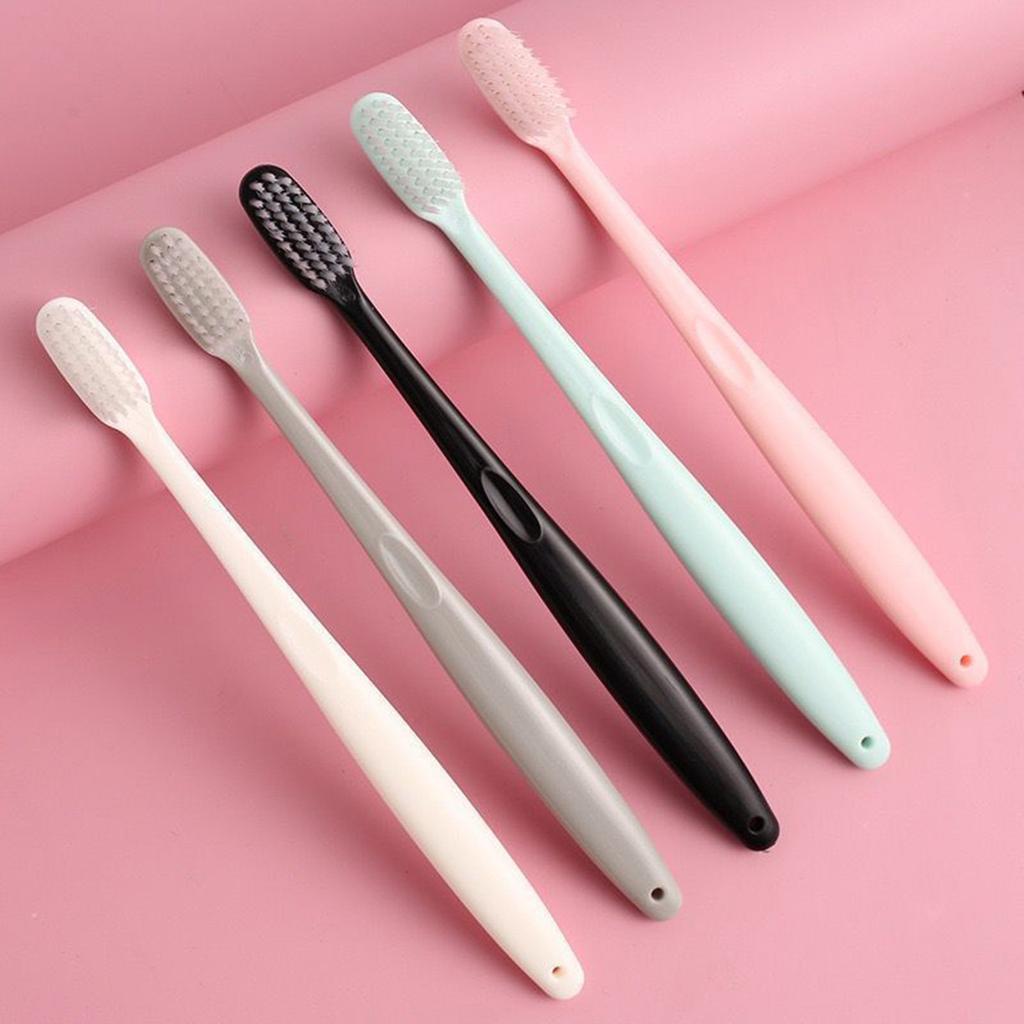 10pcs Toothbrush Set Adult Soft Travel Cleaning Teeth Oral Care for Home and Travel Use Black White Pink Blue Gray