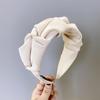 PROLY New Fashion Women Hairband Classic Wide Side Headband Flower Pleated Hairband Casual Hair Accessories Turban
