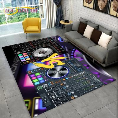 Χαλί πληκτρολογίου με οθόνη 3D DJ Music, Χαλί με μοκέτα για σαλόνι Καναπέ κρεβατοκάμαρας Διακόσμηση διαδρόμου, Αντιολισθητικό χαλάκι για αθλητική γιόγκα