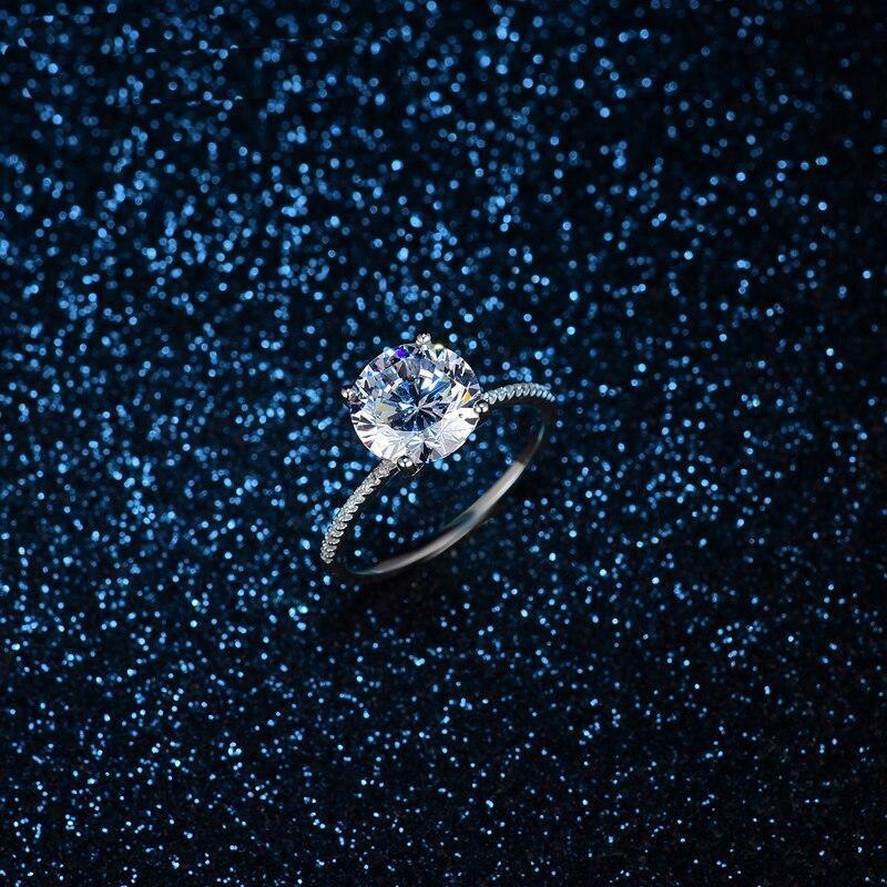 

3-каратное кольцо с удостоверениями из чистого белого золота, настоящее тибетское серебряное кольцо, обручальное кольцо с цирконием, кольца с цирконием для женщин R316