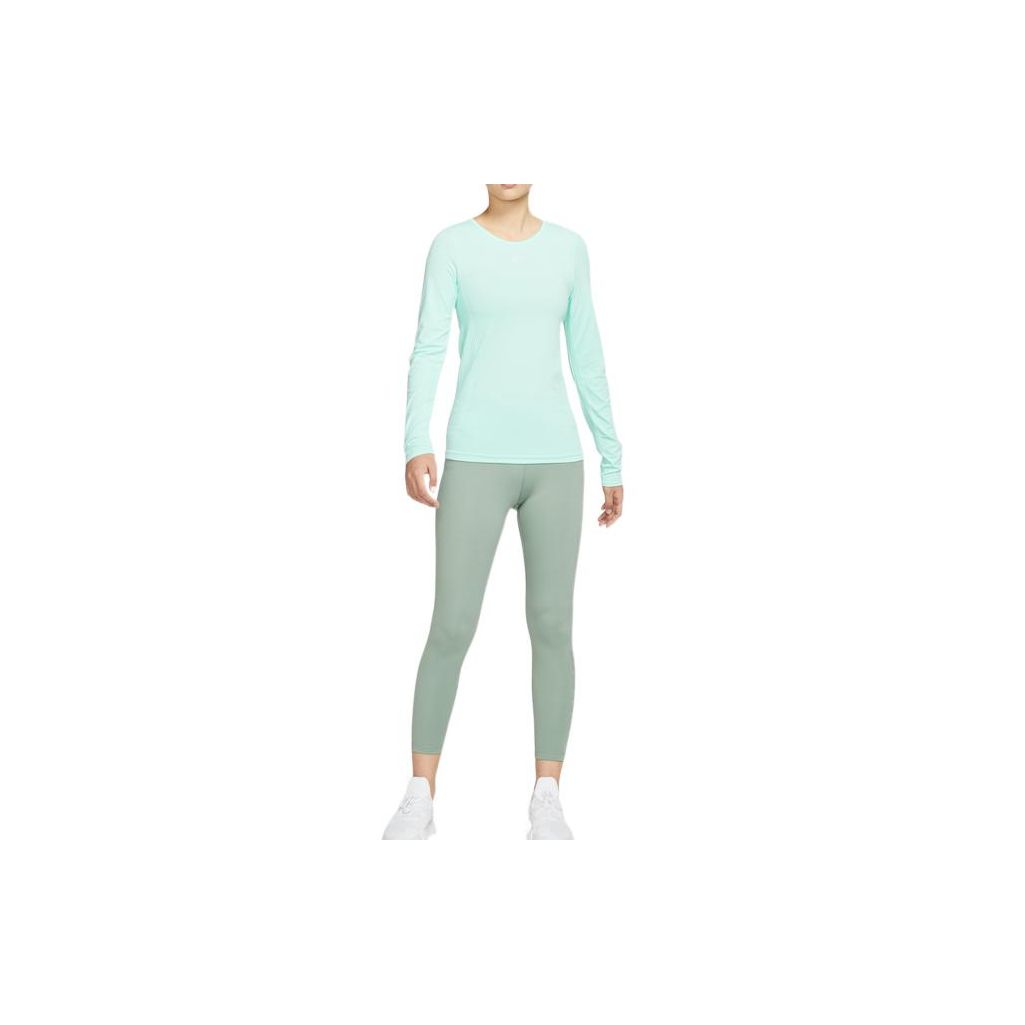 

Женская однотонная футболка с длинным рукавом Nike Slim Fit, зеленая DD0594-379 M