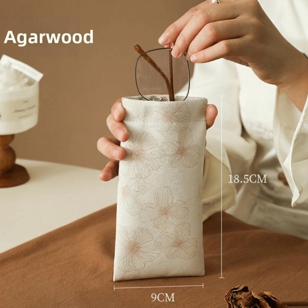 Portable Eyeglass Bag Automatic Closing Printed Design Sunglasses Pouch Retro Chinese Style Durable Glasses Storage Bag
