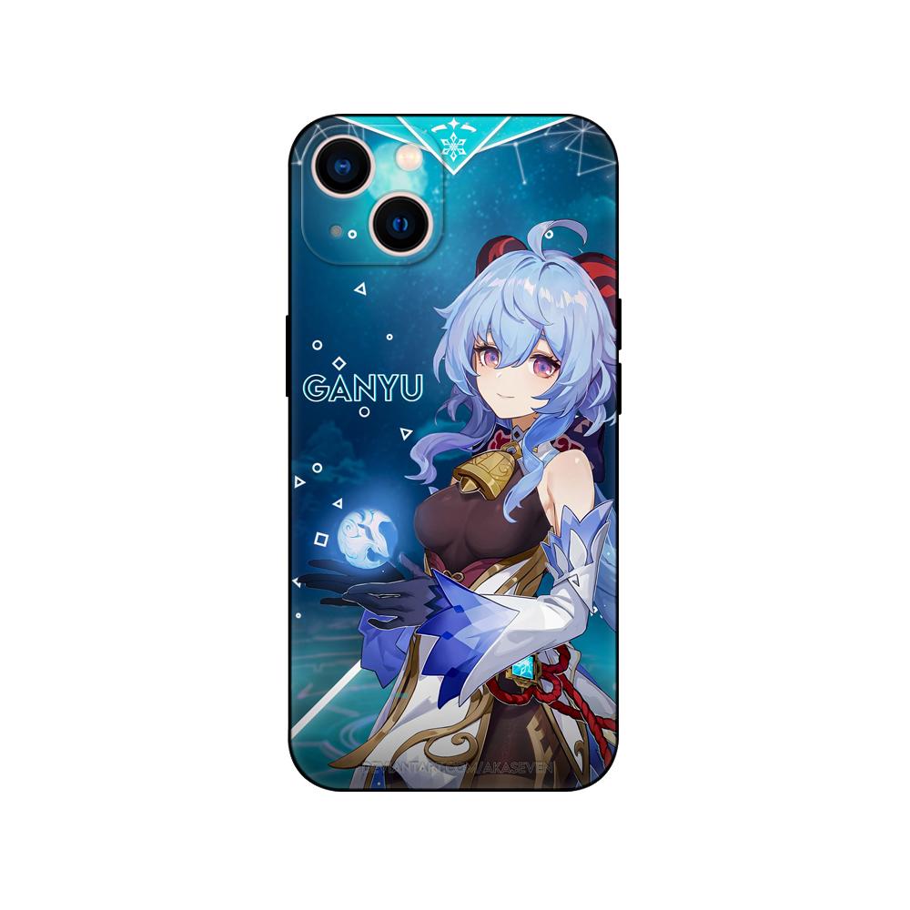 Black Tpu Case For OPPO A16 A16S A55 A94 F17 F19 Pro Reno 4 5 Lite 6 4G 5G Genshin Impact Girls