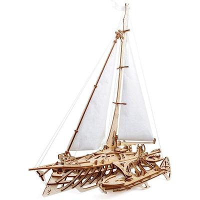 Ugears Puzzle 3D Trimarã Merihobus Barco de Madeira Para Modelismo