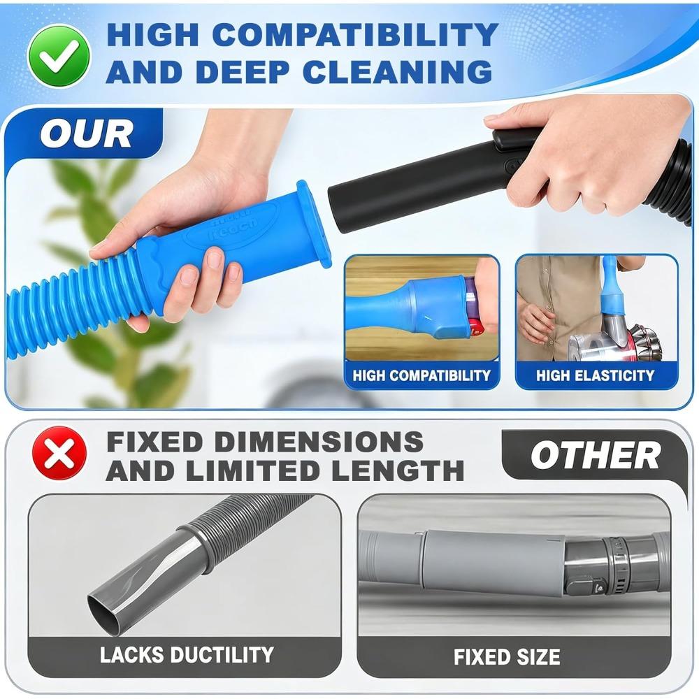 2 Pieces Dryer Vent Cleaner Kit Compatible with Most Vacuum Cleaner, Dryer Lint Brush and Vacuum Hose Attachment with Universal Connector