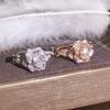 18K Rose Gold Plated Simulated Zircon Ring Rose Flower Wedding Band for Women Elegant Lady