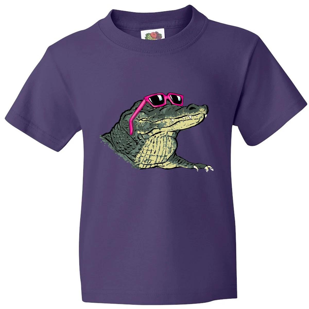 Inktastic Sunny Gator In Pink Sunglasses Youth kids boys T-Shirt Animals Crocodile Funny 130