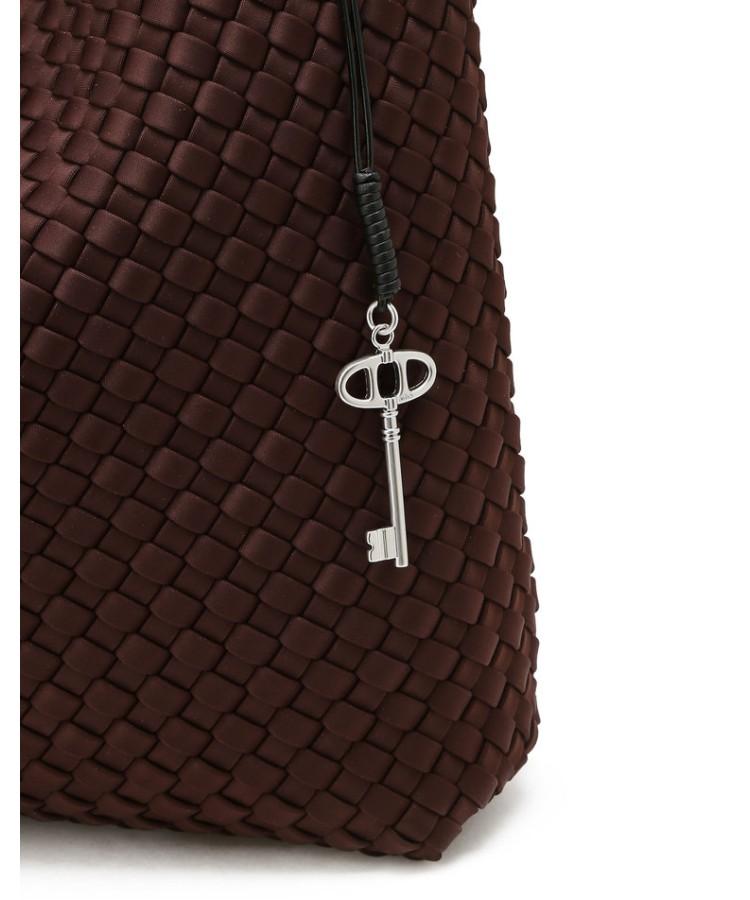 Athe Vanessabruno Dark Brown Neoprene Weaving Shoulder Bag L Aaba6E851W3