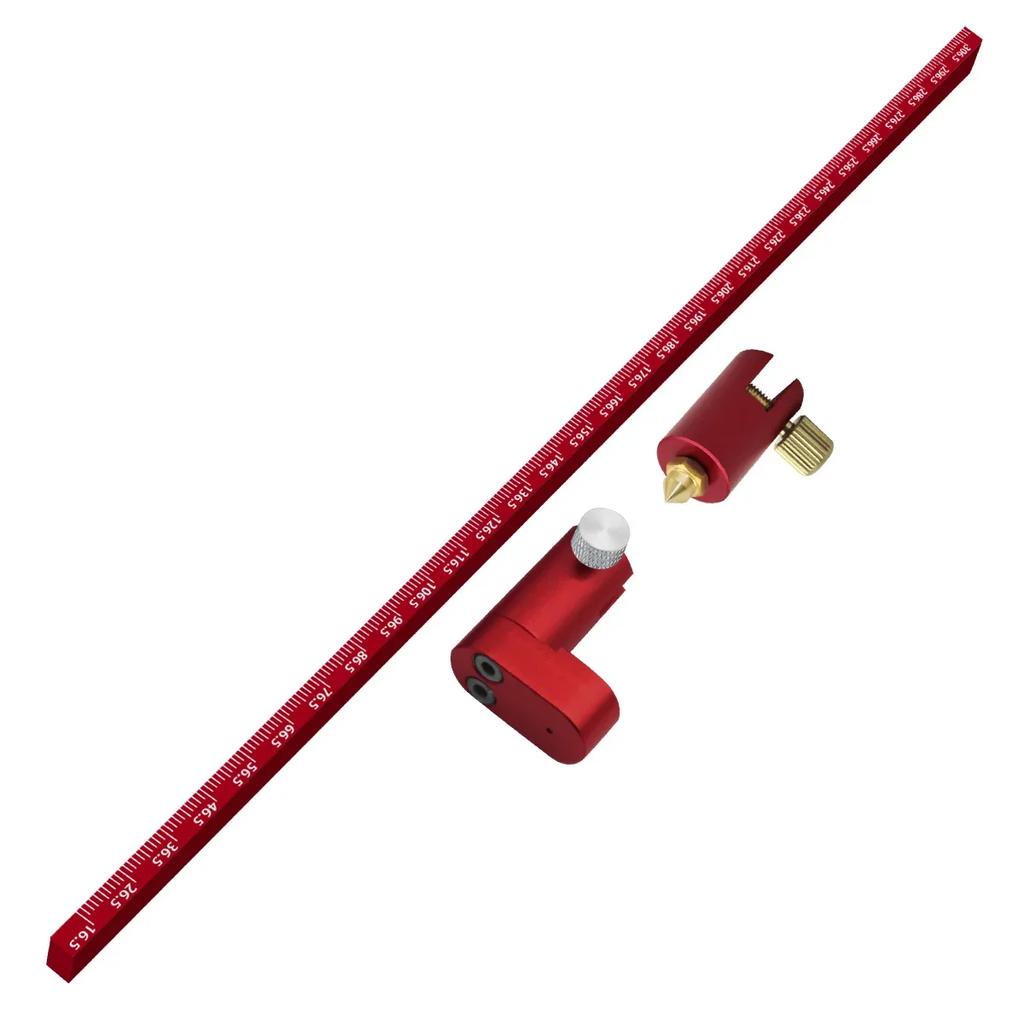 Metric & Inch Adjustable Drawing Circle Ruler,Aluminum Compass Scribe Center Finder,Woodworking Fixed-Point Circle Line Marking