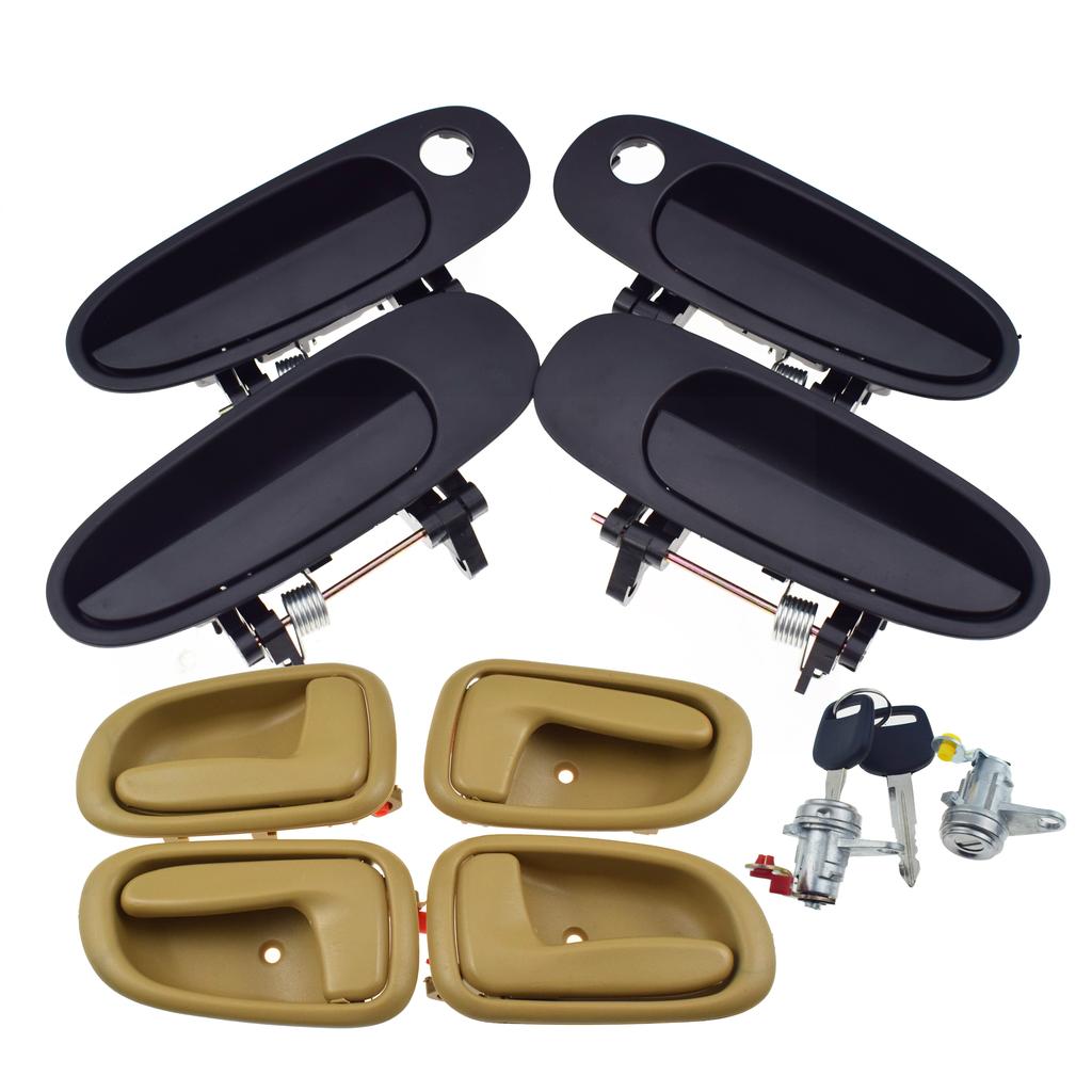 Exterior & Interior Door Handle Left Right Driver Passenger or  Door Lock For Toyota Corolla Geo Prizm 1993 1994 1995 1996 1997