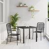 VidaXL 3-Piece Garden Dining Set Black Cotton Rope and Steel 3379156