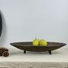 Wabi-Sabi Vintage Solid Wood Fruit Plate for Luxurious Coffee Table Decor