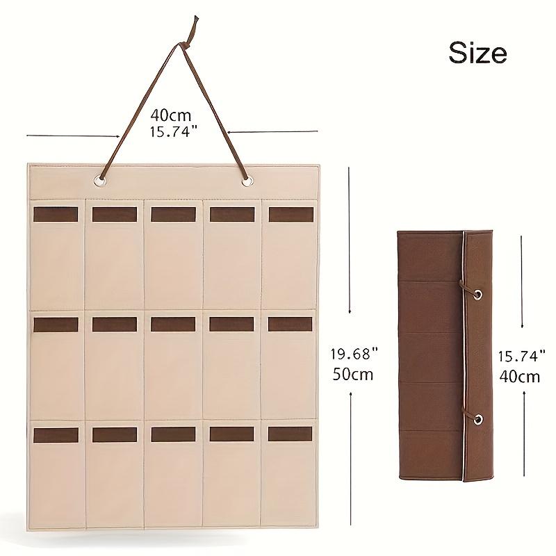 1 Stück Wandmontierter Brillenorganizer, 15-Loch Displayhalterständer für Sonnenbrillen Lesebrillen, Khaki Filz