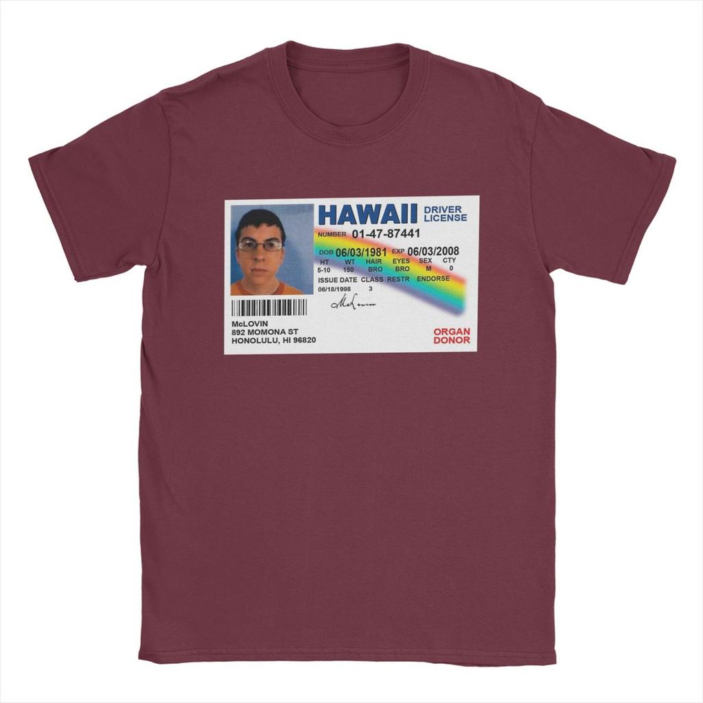 Men's T-Shirt Mclovin ID Superbad Vintage 100% Cotton Tees Short Sleeve T Shirt Crew Neck Tops Summer