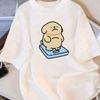 Casual Short-Sleeved Cotton T-Shirt Round-Neck Cute Cartoon Puppy Graphic Tee Breathable Versatile Casual Wear Women Clothing