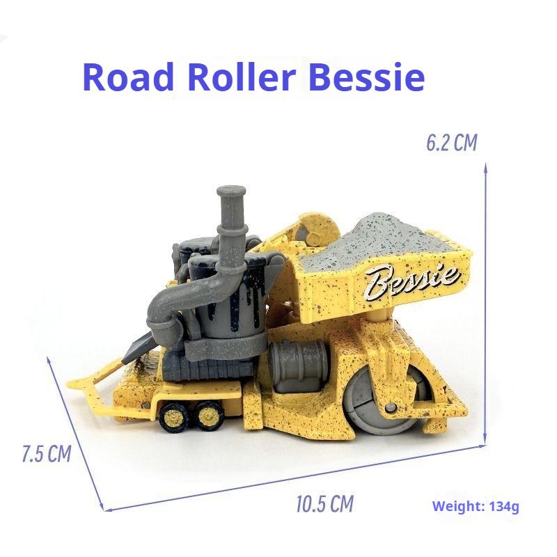 Pixar Cars Bessie 1:55 Scale Diecast Metal Road Roller Hot Toy Model Car Collectible Gift For Movie Fans And Kids Collect