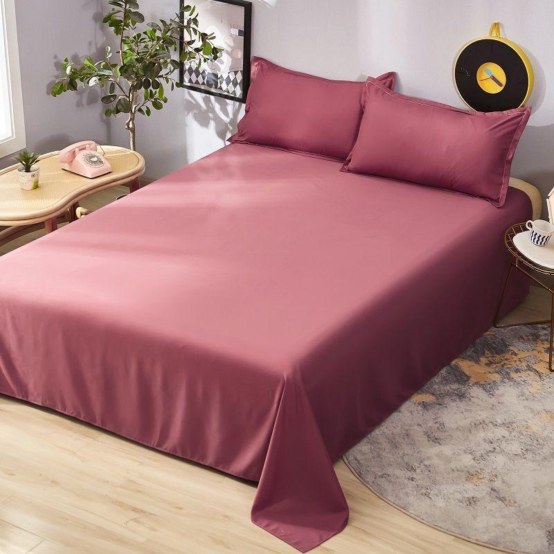 Drap et Housse de Couette Uni Doux pour Enfants, Lit Simple Double Dortoir Étudiant