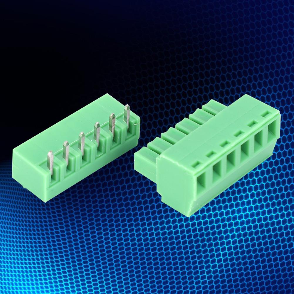 10 Pairs 6-Pin Screw Terminal Block 15EDG 3.81mm Pitch Male Female Pluggable Terminals