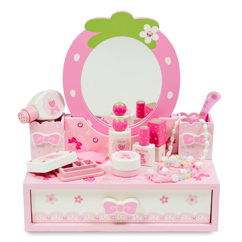 

Игрушка-комод Mother Garden, лесная клубника, клубника, 10 аксессуаров, деревянный комод, игровой набор, детский игровой набор для детей 4 лет, подарок на день рождения для девочек