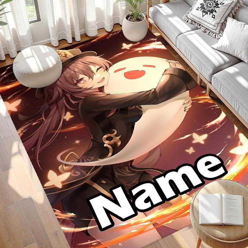 Custom Name Personalized Genshin Impact Print Carpet, Versatile Home Decor Rug, for Playroom, Apartment, Balcony, Entryway, Hallway Gift