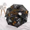 1pc Happy Halloween Automatic 3 Fold Umbrella Design, Cute Cartoon Pattern, Portable Outdoor Umbrella, Perfect, Holiday Gift .Z055