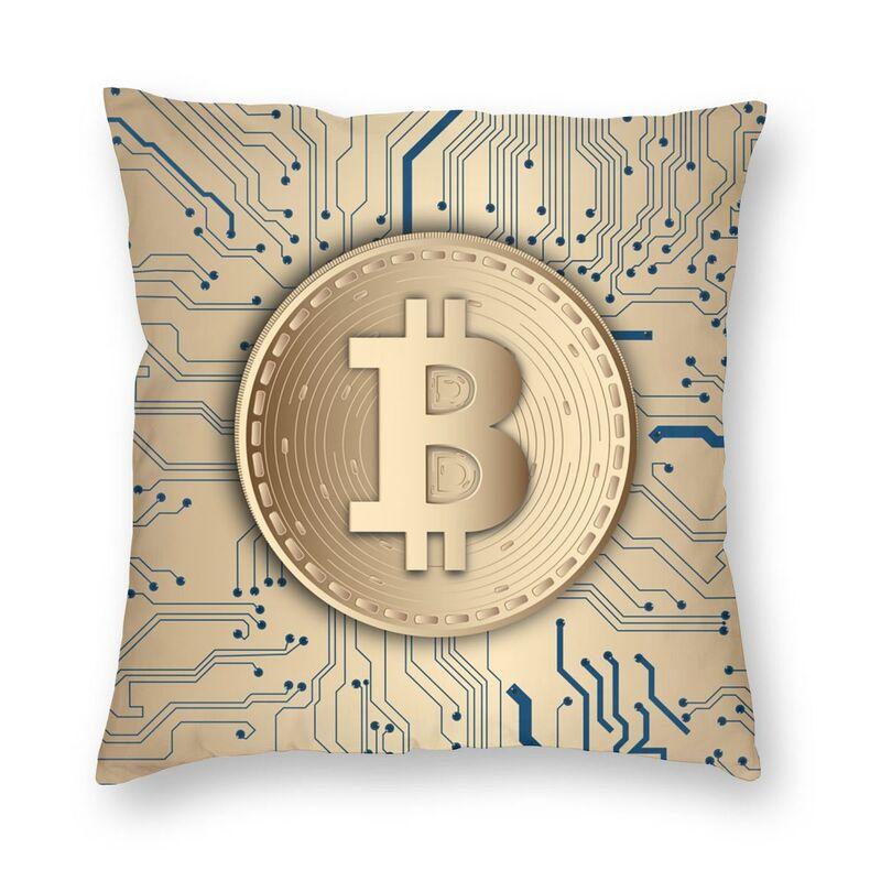 Bitcoin Cryptocurrency Square Throw Pillow Cover Decoration Print Ethereum Blockchain Btc Cryptocurrency Cushion Cover for Sofa
