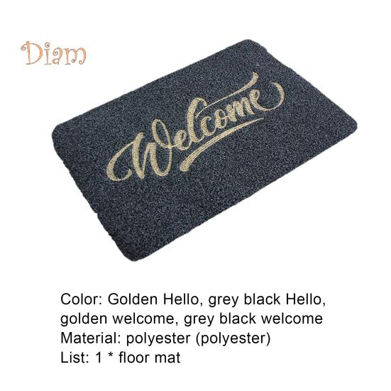 CO&LO Front Door Mat Welcome Letter Print Home Decor Durable Front Entrance Floor Mat for Living Room