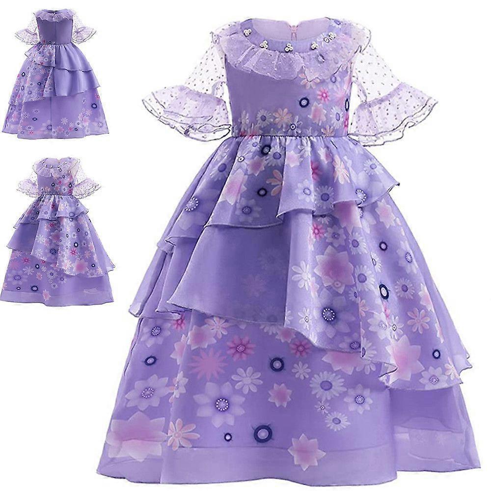 Girls Ruffle Tutu Dress Ball Gown Isabela Princess Cosplay Costume
