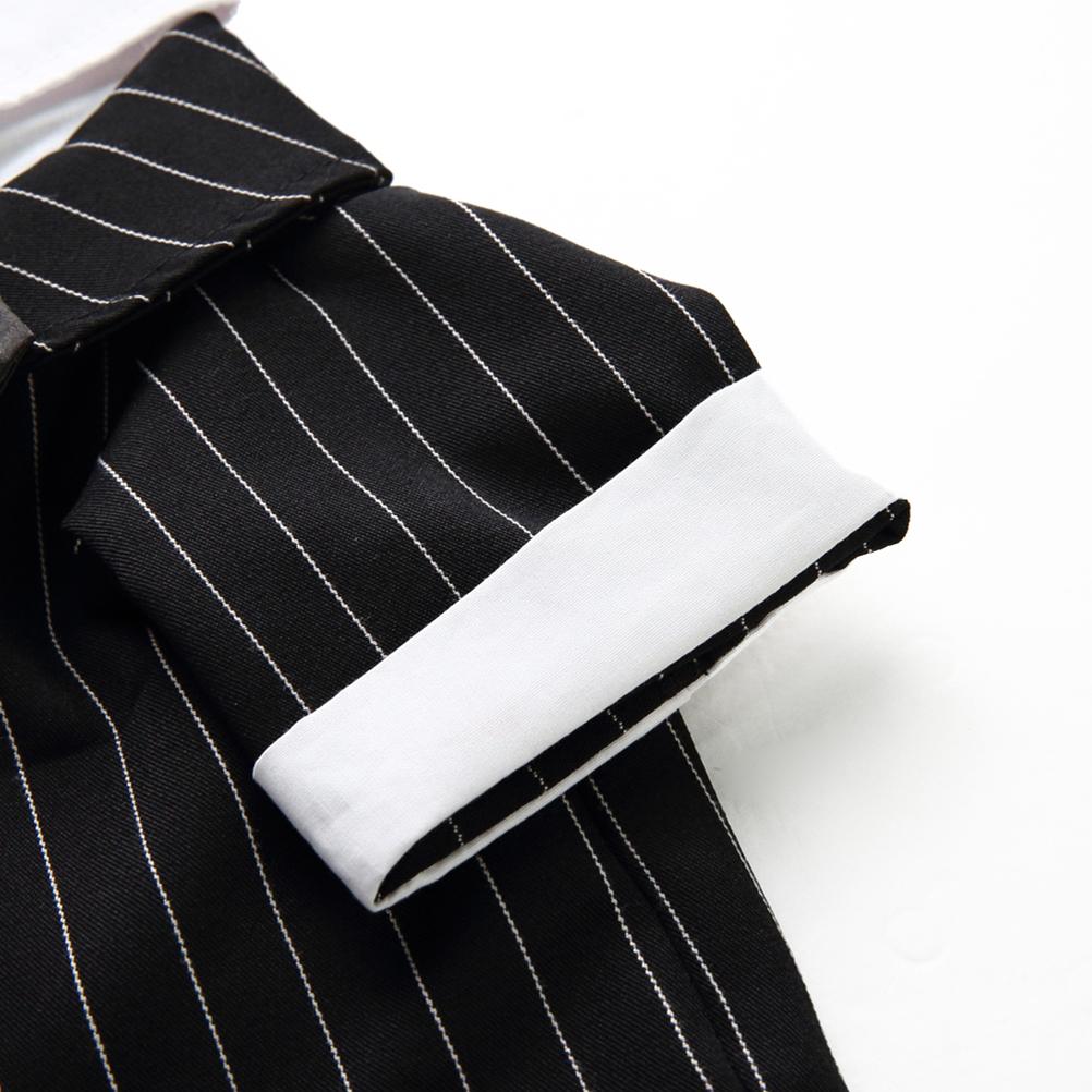 Pet Dog Formal Suit Costume Puppy Clothing Bow Tie Stripe Size S Small Dogs Warm Stylish Outfit For Weddings Parties