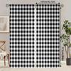 2 Pack Fashion Black and White Buffalo Plaid Printed Curtain   Geometric Artwork Design Modern Home Decor