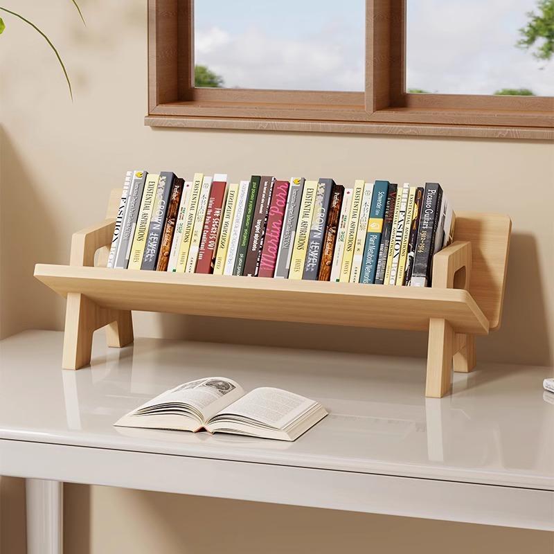 Wooden Book Shelf Nordic Large Capacity Children's Bookshelf Simple Aesthetic Storage Shelf Home Table Organizer Furniture