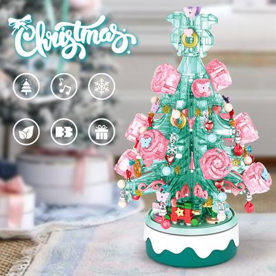 Christmas Crystal Tree Building Festive Build for Kids and Families DIY Building Block Music Box Creative Xmas Building Toy Set No Box