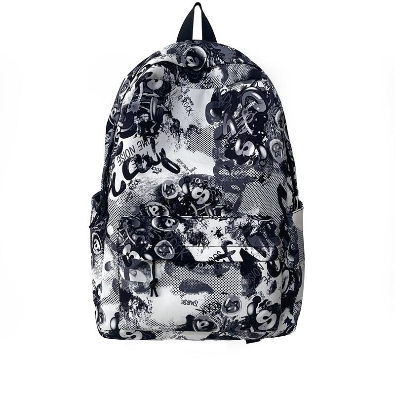 Schoolbag Versatile College Student Large Capacity High School Junior High School Student Tide Brand Harajuku Doodle Backpack Male ins Cool