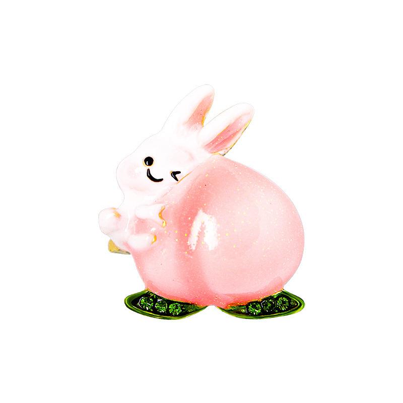 Fashion Cute Bunny Brooch Summer Clothes with Accessories High Sense Light Luxury Exquisite Animal Rabbit Corsage Woman